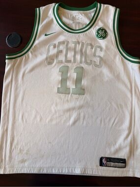 Nike Kids White and Green Celtics #11 Jersey